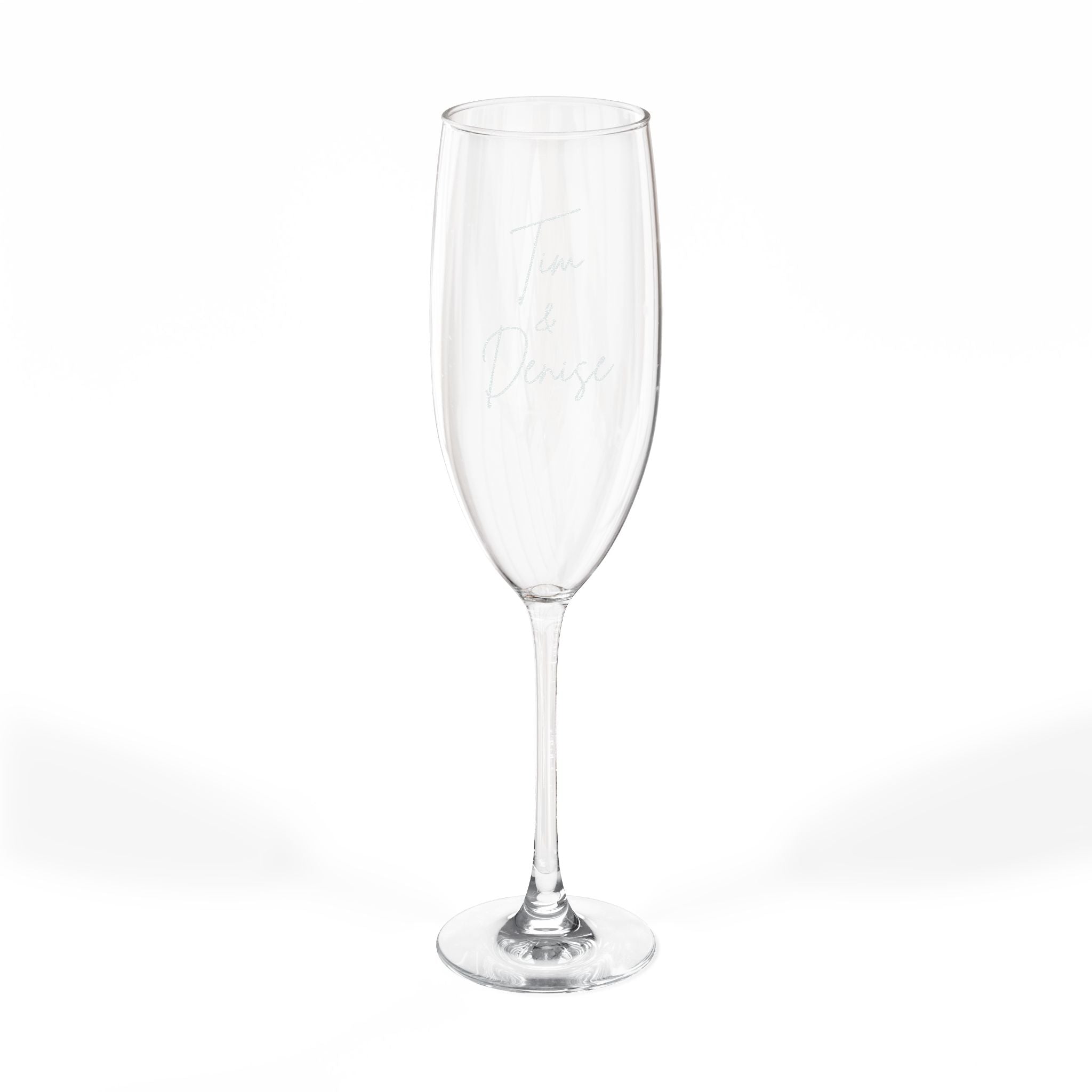 Engraved 8oz Champagne Flute — Personalized Wedding & Celebration Glass-Design C
