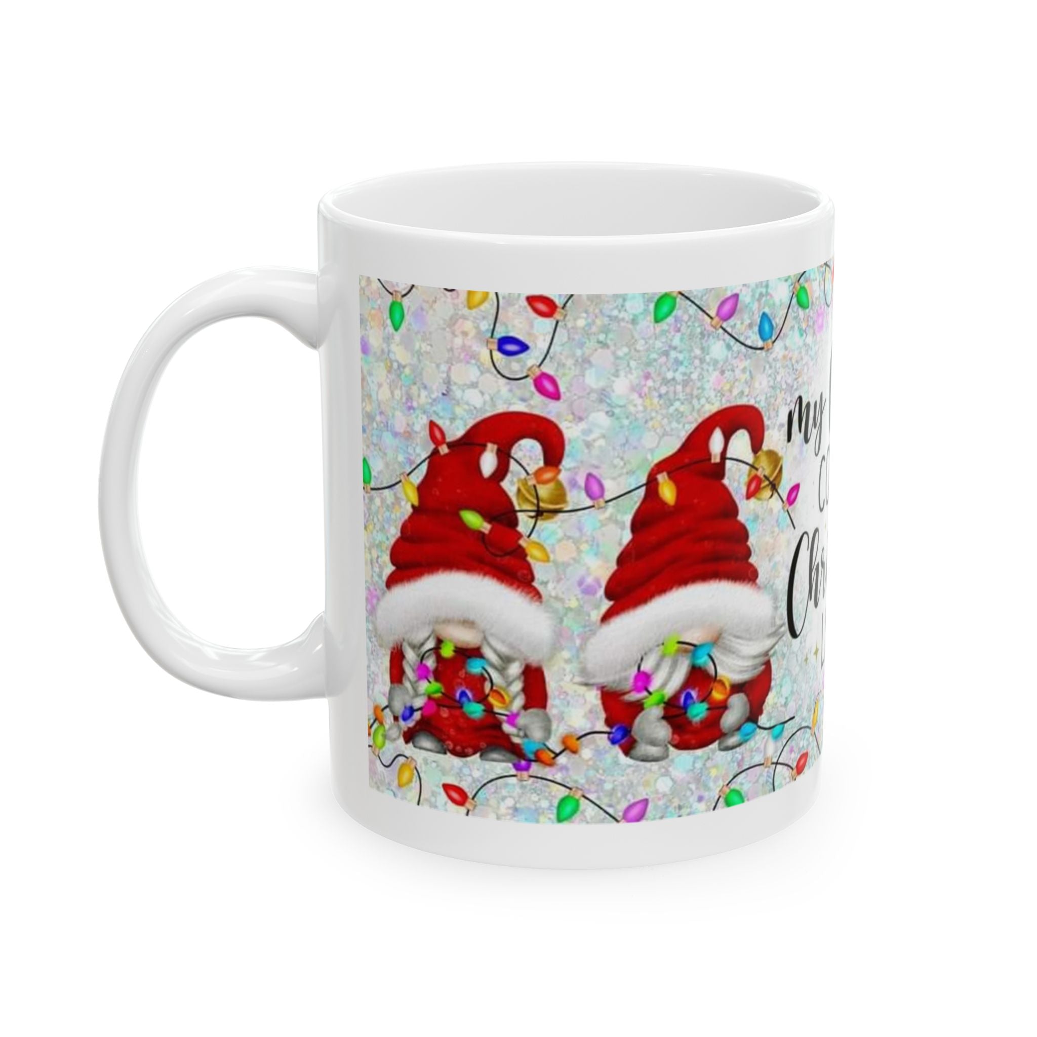 Christmas Lights Mug — "My Favorite Color Is Christmas Lights" Holiday Coffee Cup (11oz/15oz)