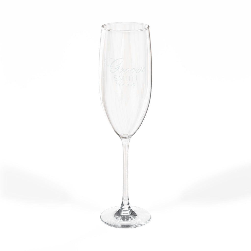 Engraved 8oz Champagne Flute — Personalized Wedding & Celebration Glass
